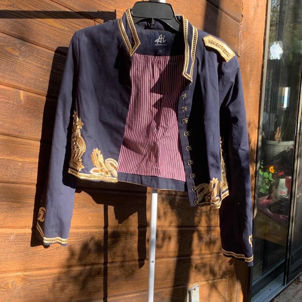 Like new navy and gold jacket